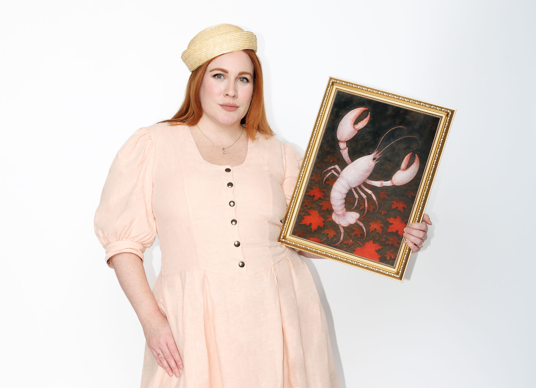 Laura Larkins in the Lavender Lobster Bisque Dress