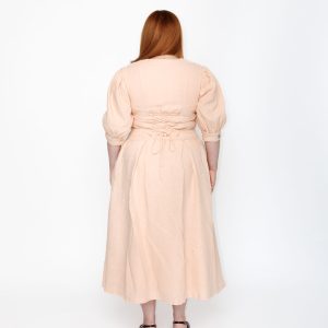 Laura Larkins in the Lavender Lobster Bisque Dress