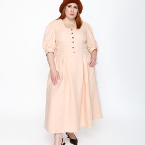 Laura Larkins in the Lavender Lobster Bisque Dress